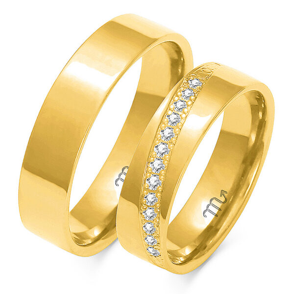 Obrączki Klasyczne Płaskie z Kamieniami 5mm