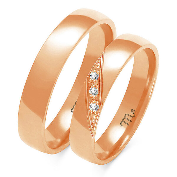 A-146_C Klasyczne Obrączki z Kamieniami 4mm