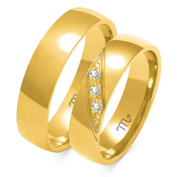 A-160_Z Klasyczne Obrączki Półokrągłe z Kamieniami 5mm