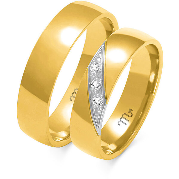 A-160_ZB Klasyczne Obrączki Półokrągłe z Kamieniami 5mm