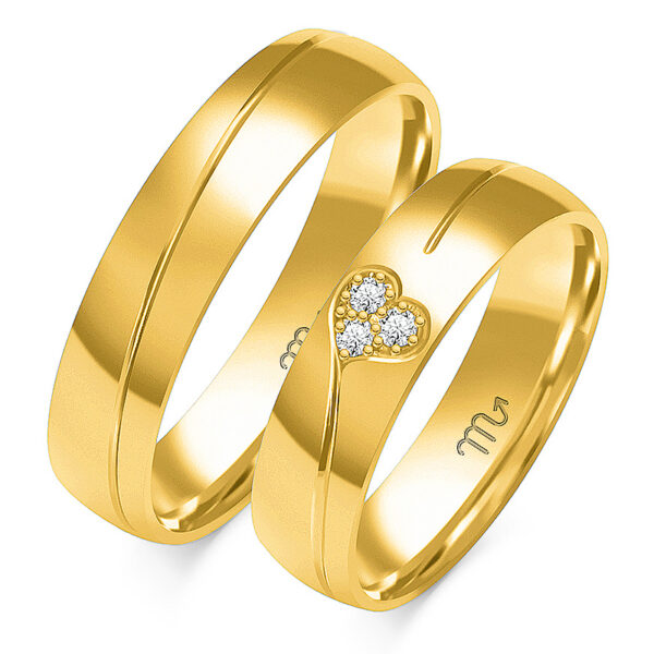 B-104_Z Obrączki z Motywem Serca 5mm