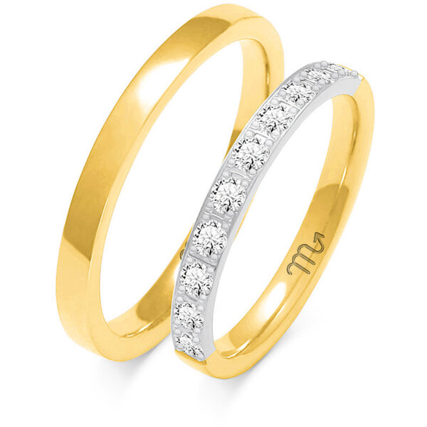 Obrączki Klasyczne Półokrągłe z Kamieniami 2,5mm