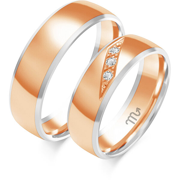 Klasyczne Obrączki z Fazą z Kamieniami 6mm