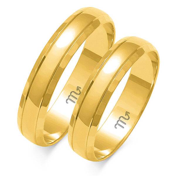 O-8_Z Artystyczne Obrączki Półokrągłe z Diamentowaną Fazą 4,5mm