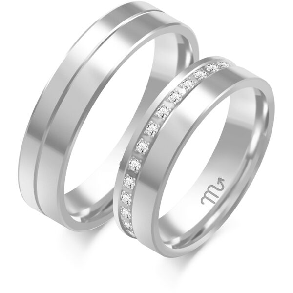 Klasyczne Obrączki Płaskie z Kamieniami 5mm