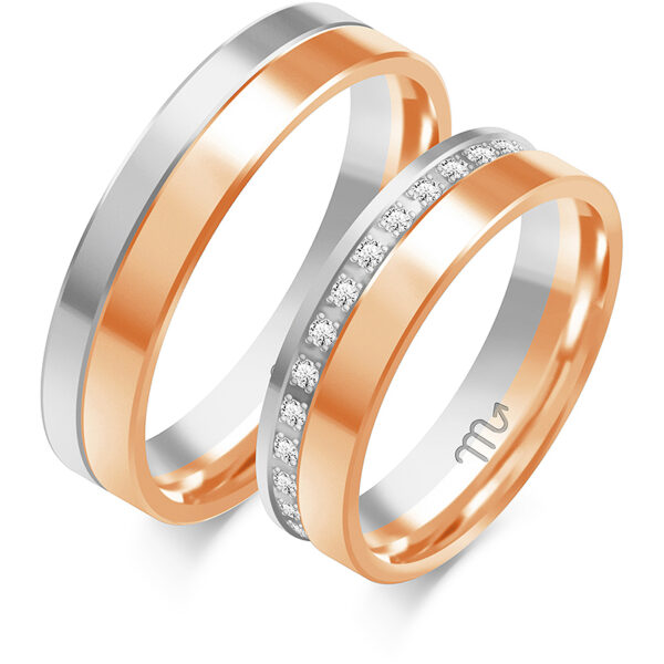 Klasyczne Obrączki Płaskie z Kamieniami 5mm