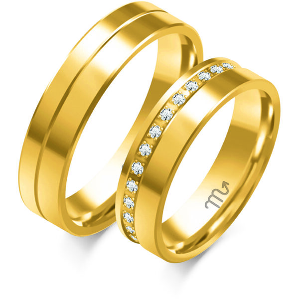 Klasyczne Obrączki Płaskie z Kamieniami 5mm