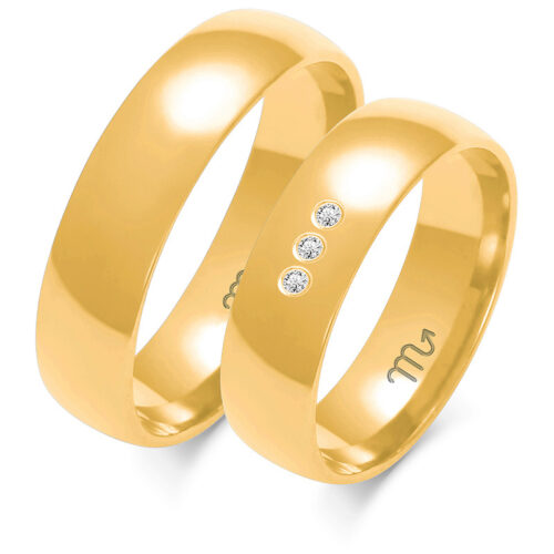 A-107 Obrączki Klasyczne z 3 Kamieniami 4,5mm