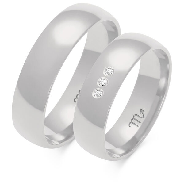 A-107_B Obrączki Klasyczne z 3 Kamieniami 4,5mm