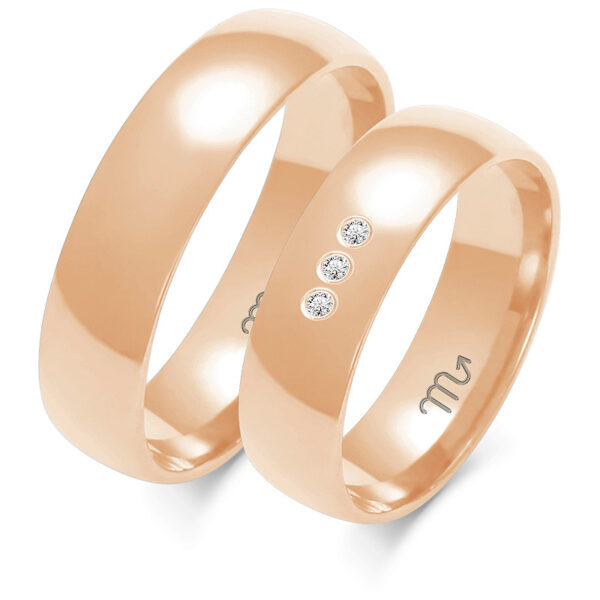 A-107_C Obrączki Klasyczne z 3 Kamieniami 4,5mm