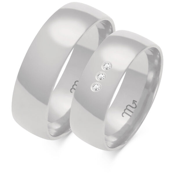 Obrączki Klasyczne z 3 Kamieniami 6,5mm