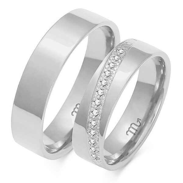 Obrączki Klasyczne Płaskie z Kamieniami 5mm