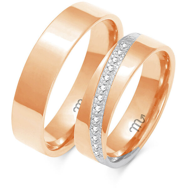 Obrączki Klasyczne Płaskie z Kamieniami 5mm