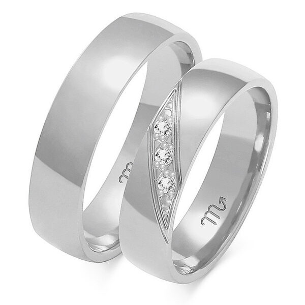 A-160_B Klasyczne Obrączki Półokrągłe z Kamieniami 5mm