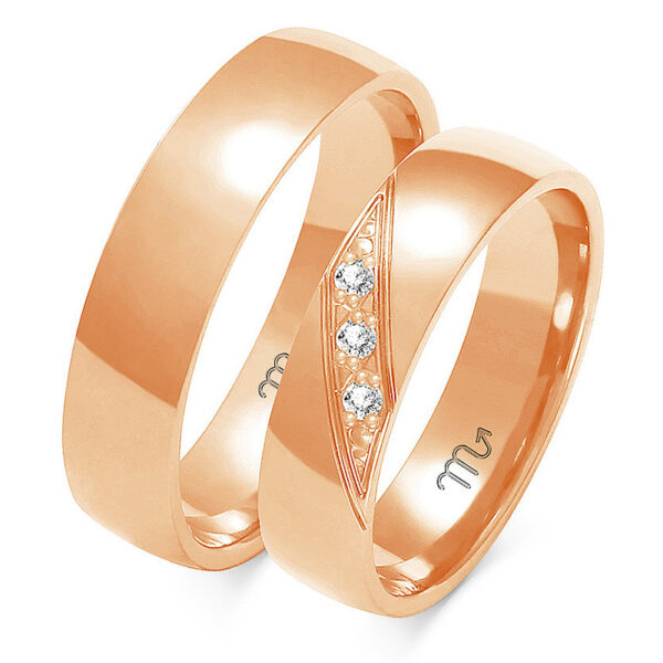 A-160_C Klasyczne Obrączki Półokrągłe z Kamieniami 5mm