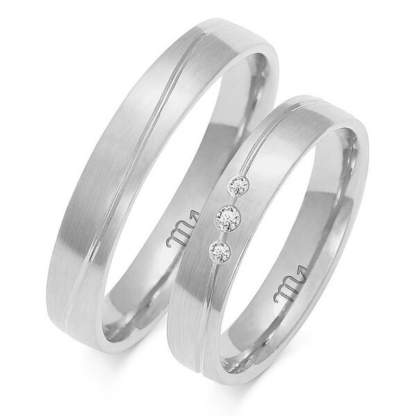 Klasyczne Półokrągłe Obrączki z Kamieniami 4mm