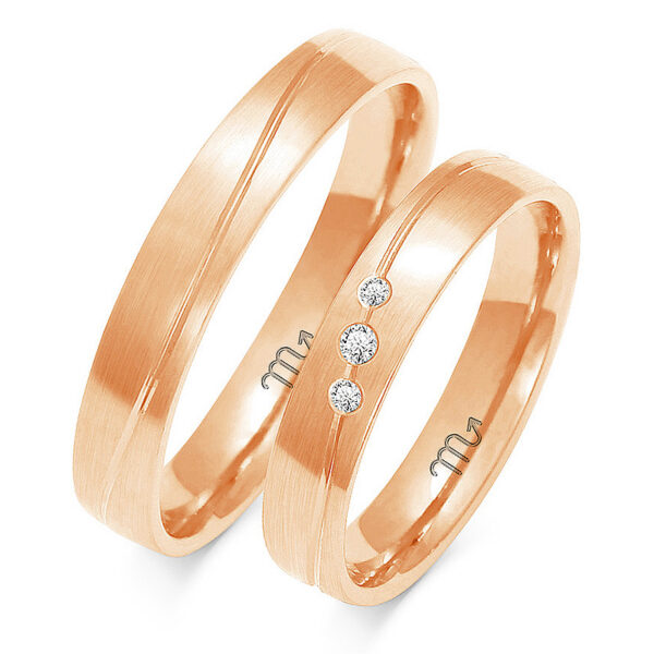 Klasyczne Półokrągłe Obrączki z Kamieniami 4mm