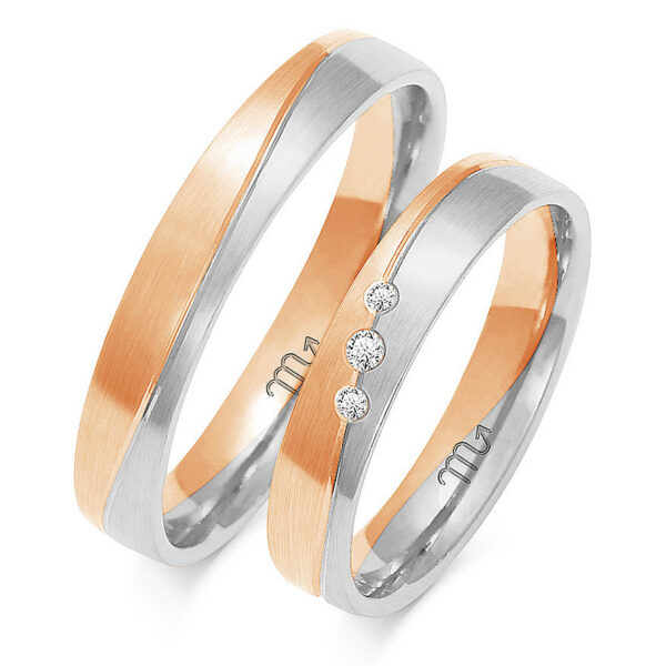 Klasyczne Półokrągłe Obrączki z Kamieniami 4mm