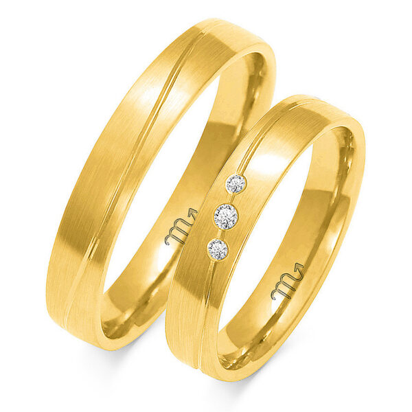 Klasyczne Półokrągłe Obrączki z Kamieniami 4mm