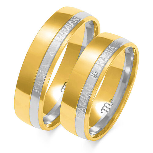 Obrączki Półokrągłe z Imionami 6mm