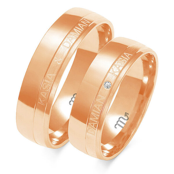 Obrączki Półokrągłe z Imionami 6mm