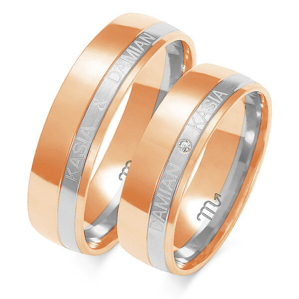 Obrączki Półokrągłe z Imionami 6mm