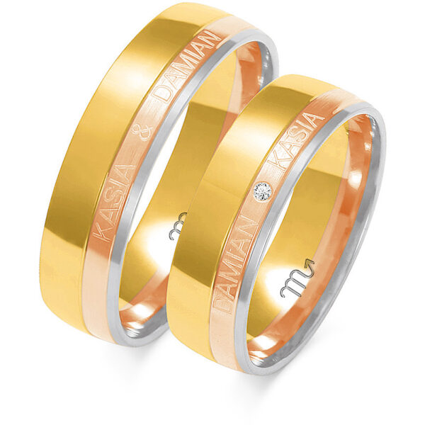 Obrączki Półokrągłe z Imionami 6mm