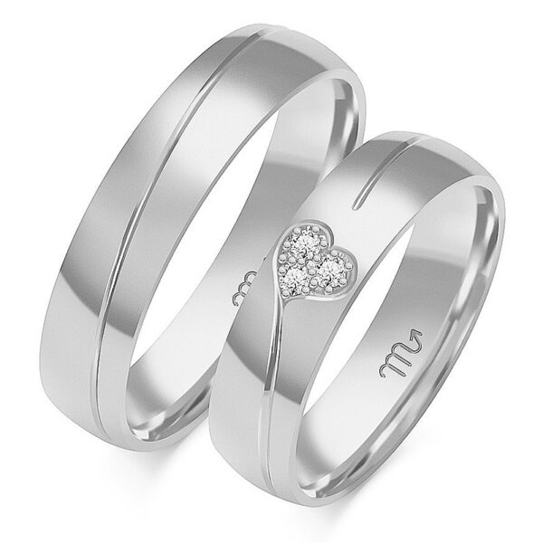 B-104_B Obrączki z Motywem Serca 5mm