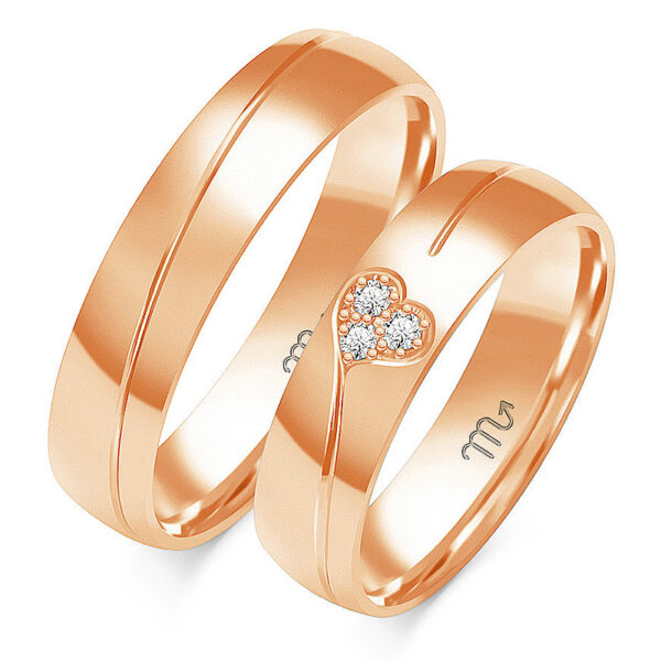 B-104_C Obrączki z Motywem Serca 5mm