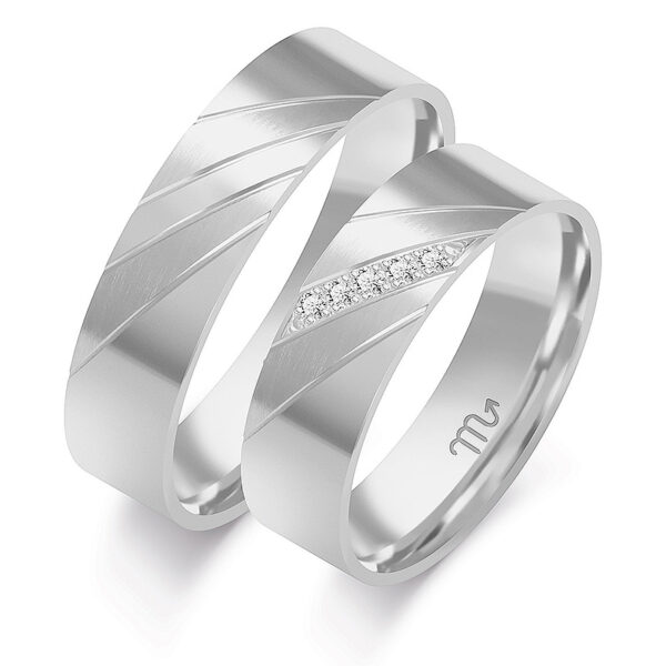 Klasyczne Obrączki Płaskie z Kamieniami 5,5mm