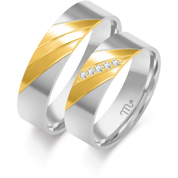 Klasyczne Obrączki Płaskie z Kamieniami 5,5mm