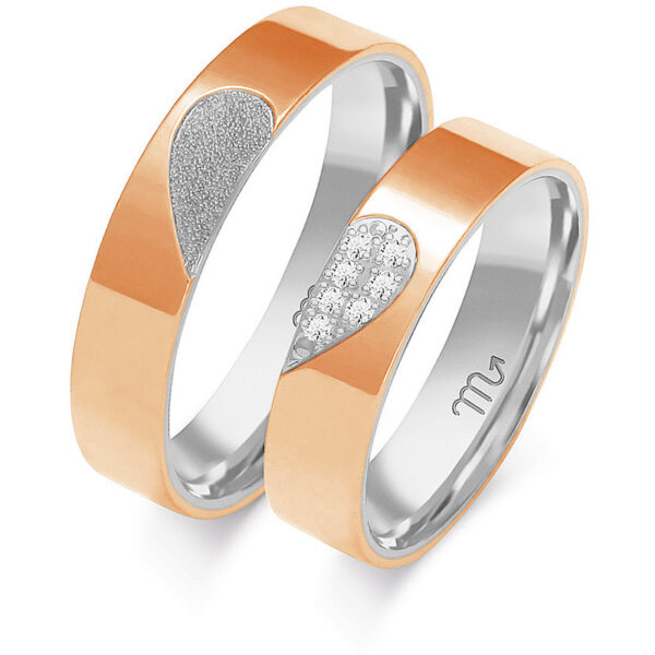 Obrączki z Motywem Serca 5mm