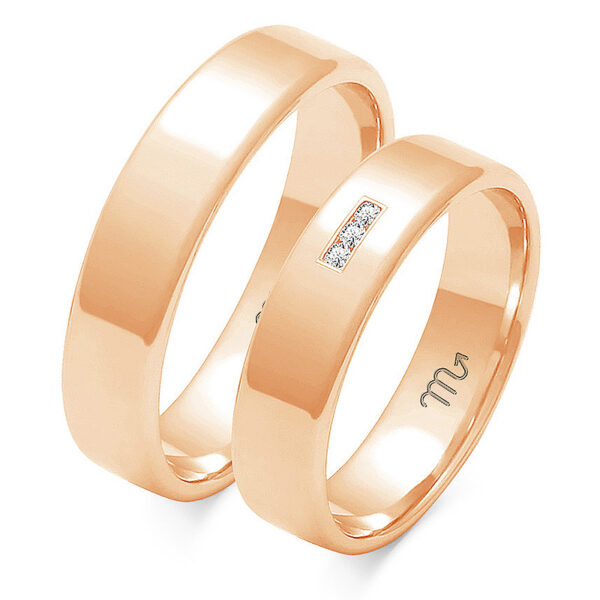 Klasyczne Obrączki Płaskie z Kamieniami 5mm