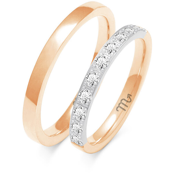 Obrączki Klasyczne Półokrągłe z Kamieniami 2,5mm