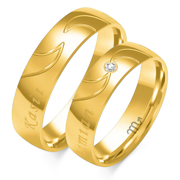 Obrączki Półokrągłe z Imionami 5,5mm