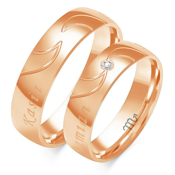 Obrączki Półokrągłe z Imionami 5,5mm