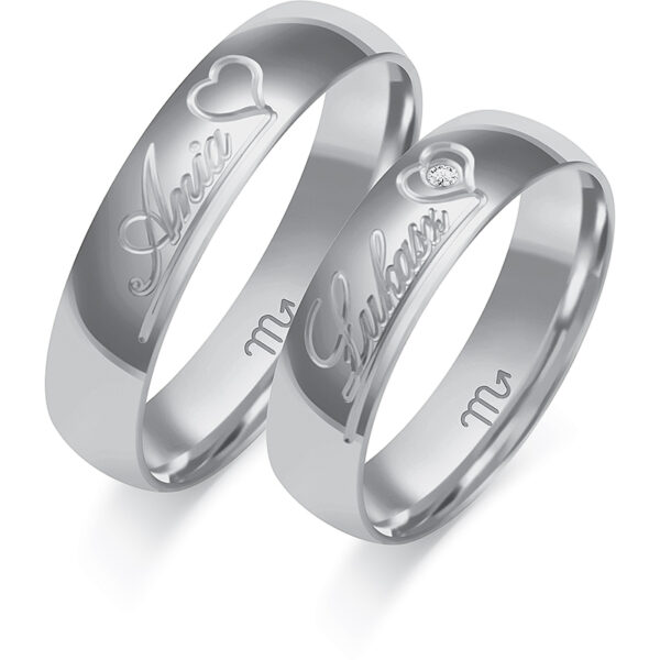 Obrączki z Motywem Serca 5mm