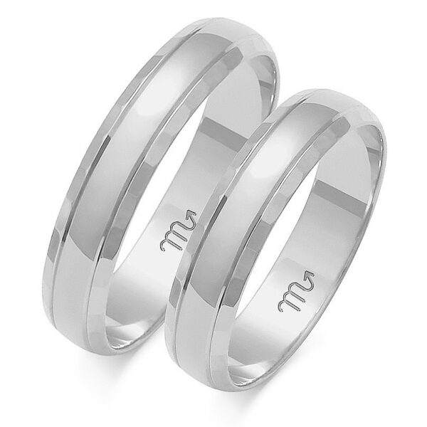 O-8_B Artystyczne Obrączki Półokrągłe z Diamentowaną Fazą 4,5mm