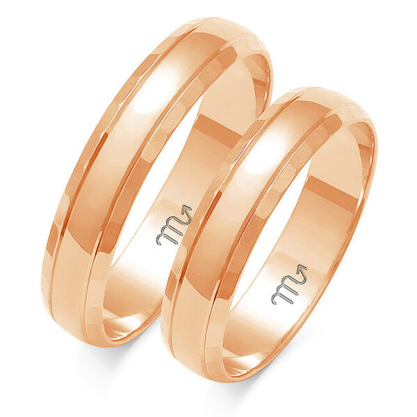 O-8_C Artystyczne Obrączki Półokrągłe z Diamentowaną Fazą 4,5mm