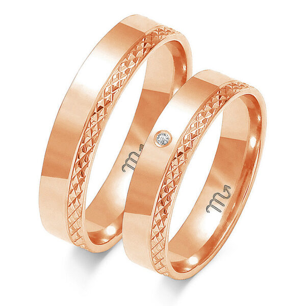 OE-199_C Klasyczne Obrączki z Diamentowaną Fazą 5mm