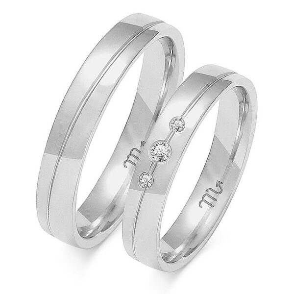 Klasyczne Obrączki Półokrągłe Dzielone z Kamieniami 4mm