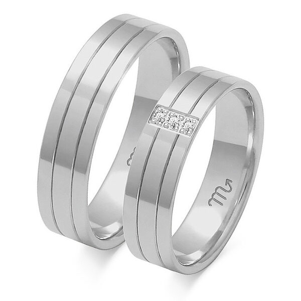 Klasyczne Obrączki Płaskie z Kamieniami 5mm