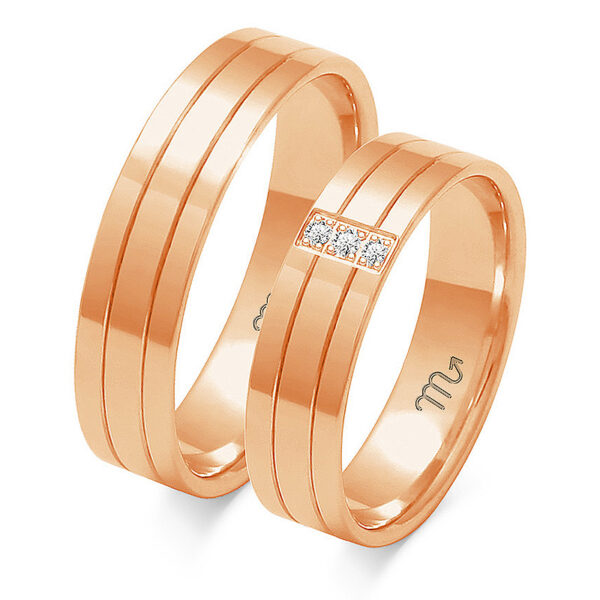 Klasyczne Obrączki Płaskie z Kamieniami 5mm