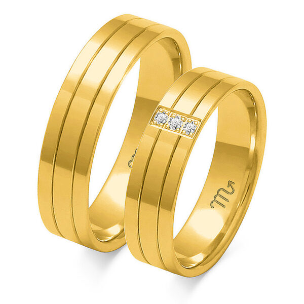 Klasyczne Obrączki Płaskie z Kamieniami 5mm