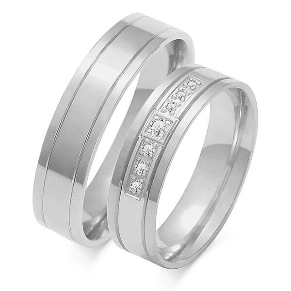 Obrączki Płaskie z Kamieniami 5,5mm