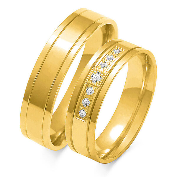 Obrączki Płaskie z Kamieniami 5,5mm