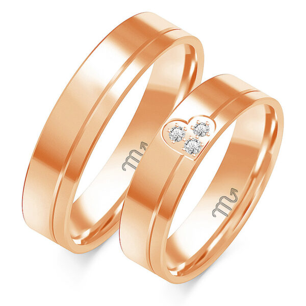 OE-352_C Obrączki z Motywem Serca 5mm