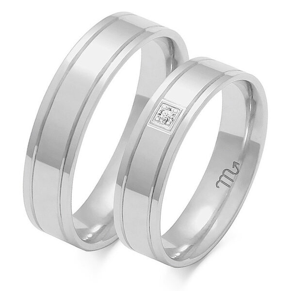 Klasyczne Obrączki Płaskie Dzielone z Kamieniami 5mm