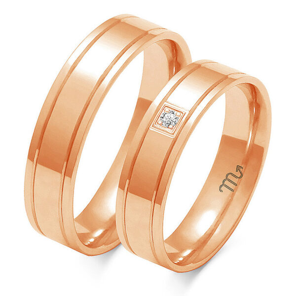 Klasyczne Obrączki Płaskie Dzielone z Kamieniami 5mm