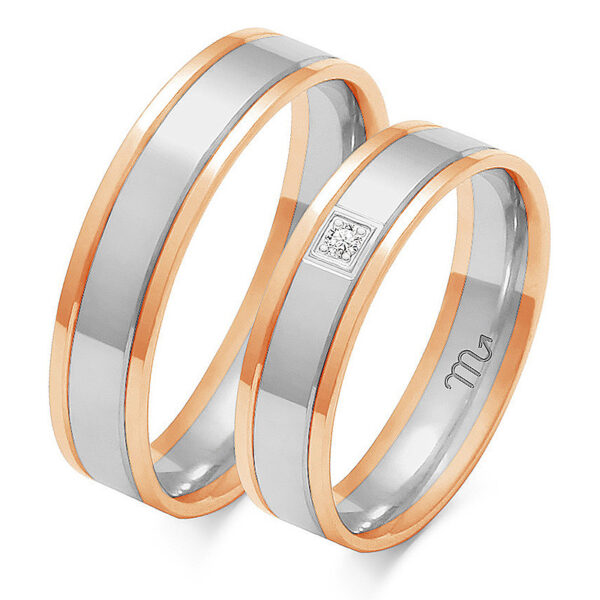 Klasyczne Obrączki Płaskie Dzielone z Kamieniami 5mm